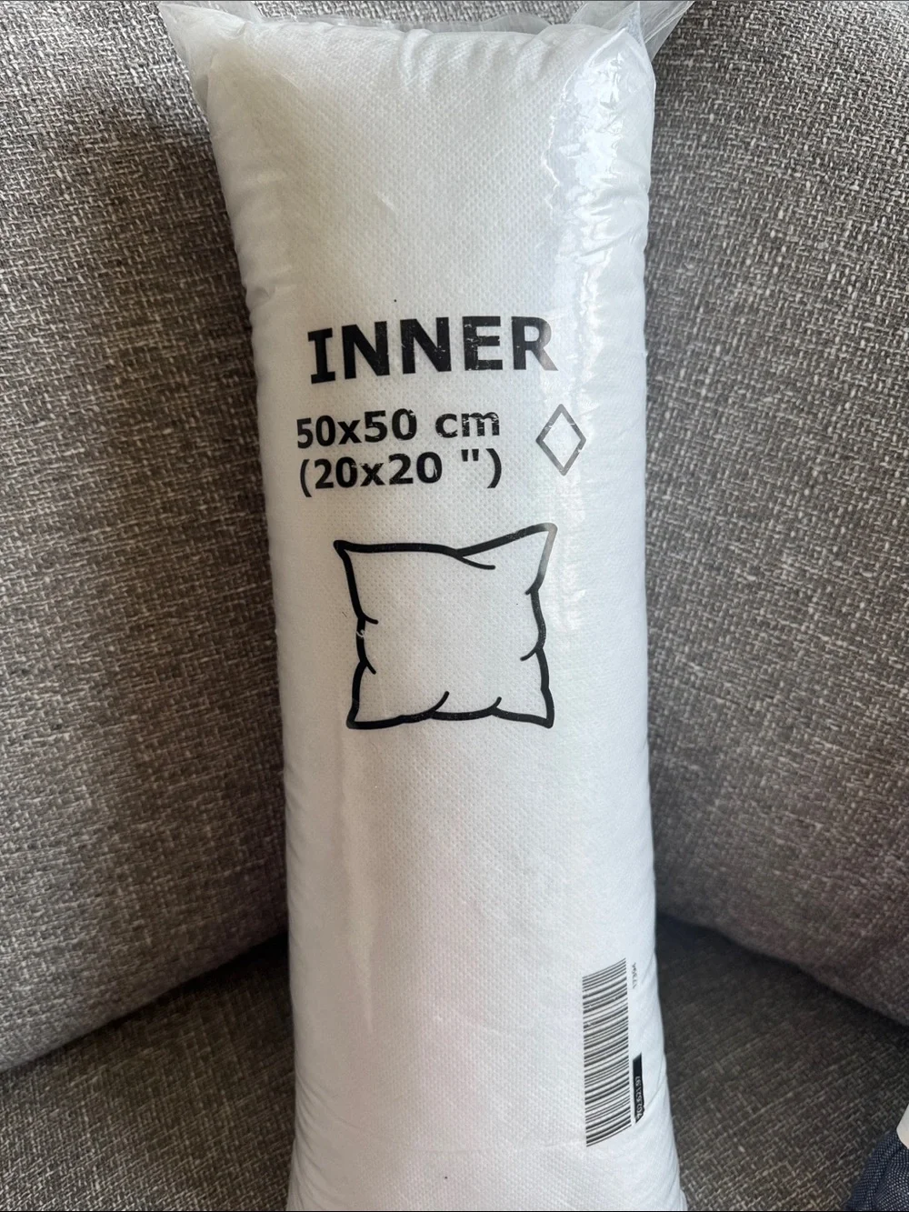 IKEA Blue Denim Pillow Cover and Insert